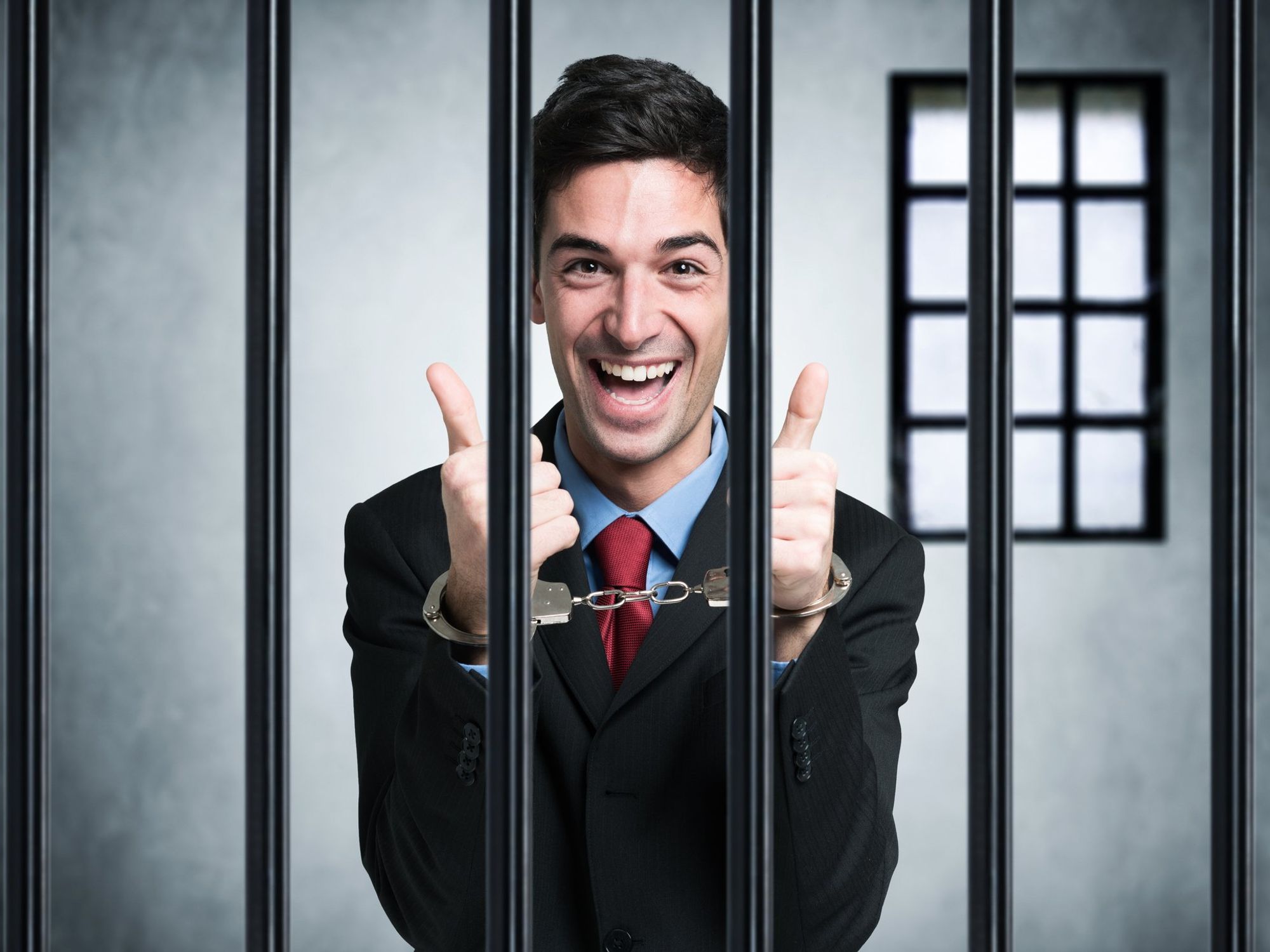thumbs up prison politician businessman funny corrupt