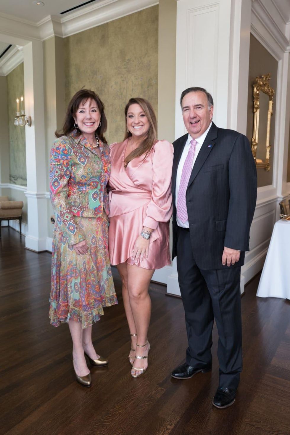 Tickled Pink Luncheon 2021 Elizabeth Stein, Laura Stein, Dan D'Armond