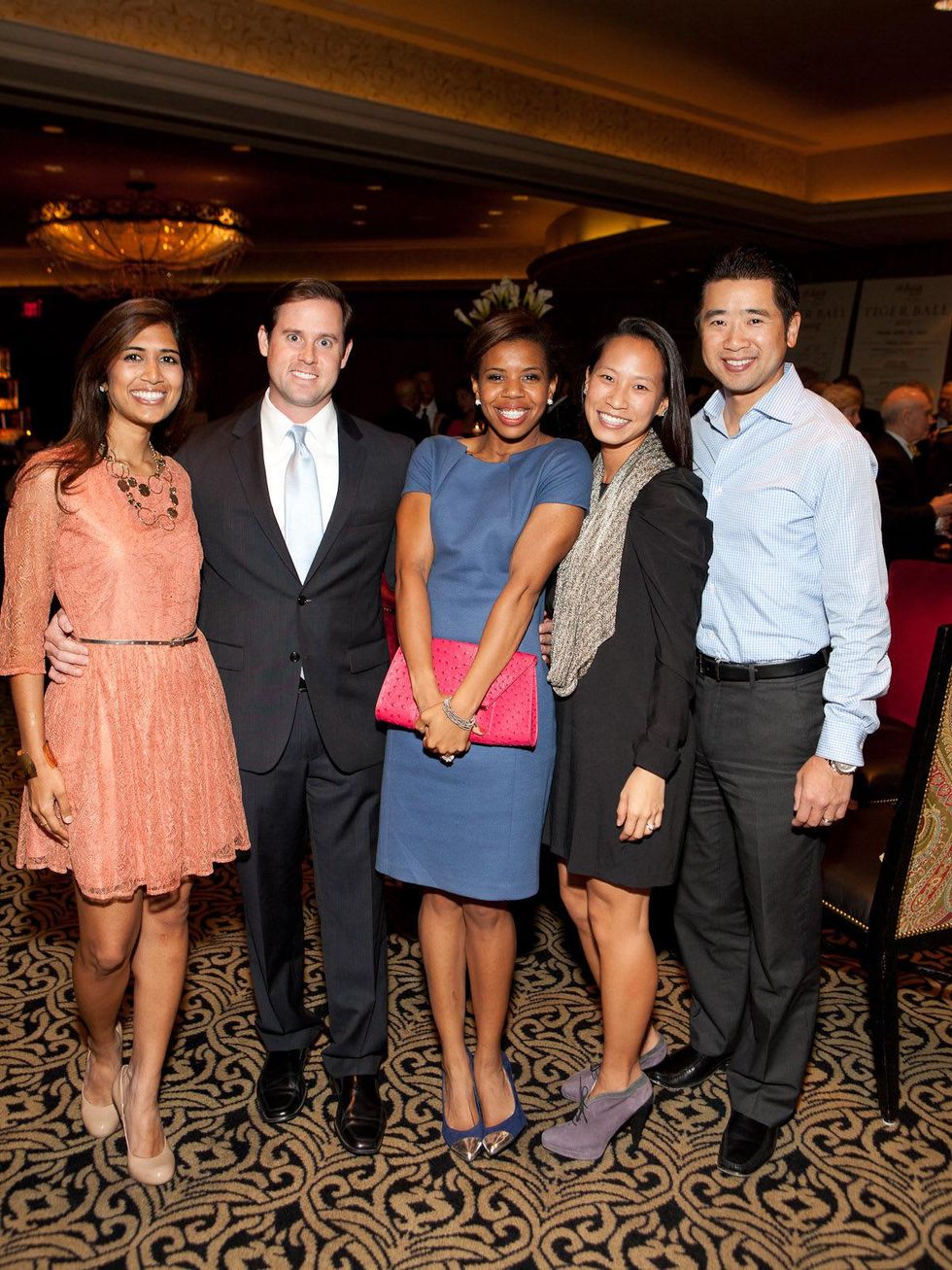Tiger Ball kickoff party, January 2013, Divya Brown, Chris Bown, Claire Cormier Thielke, Janae Tsai, Kenny Tsai
