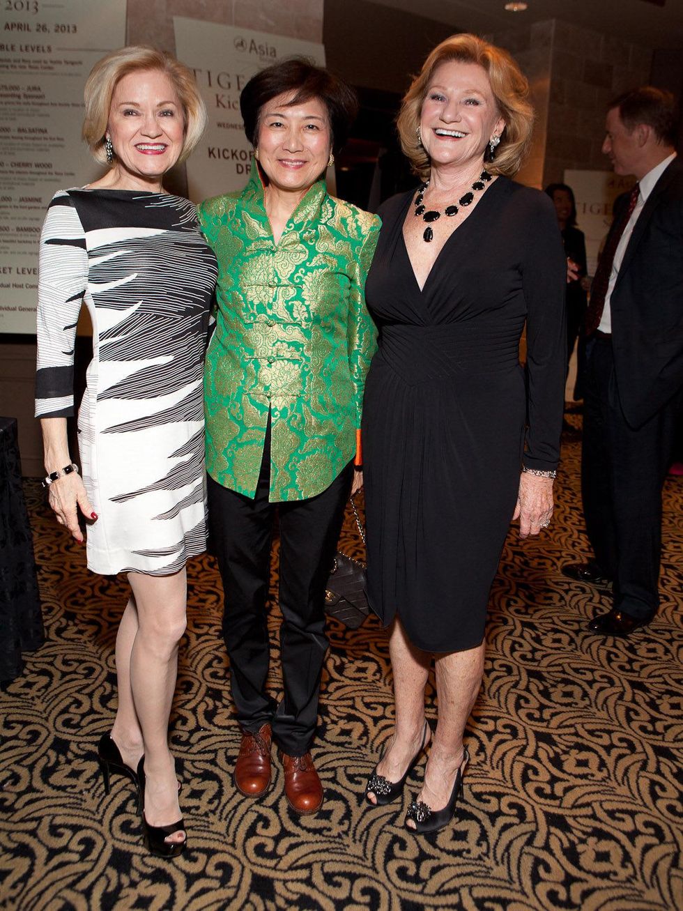 Tiger Ball kickoff party, January 2013, Jo Furr, Lily Foster, Carolyn Robertson