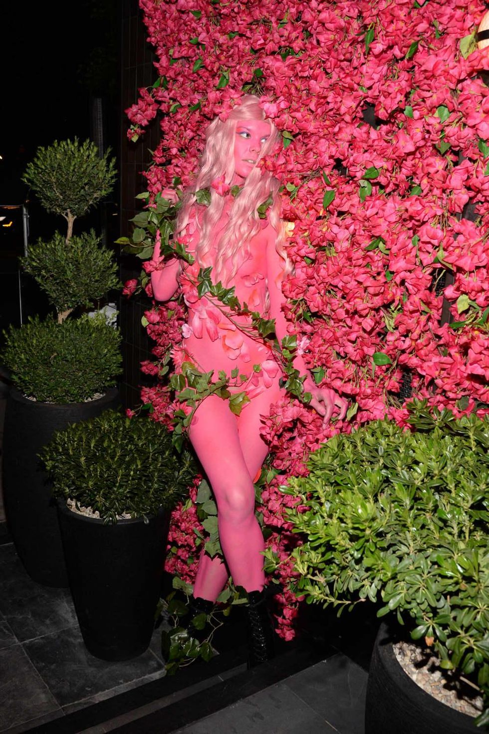 Tilman Fertitta Catch LA opening 2022 live floral wall