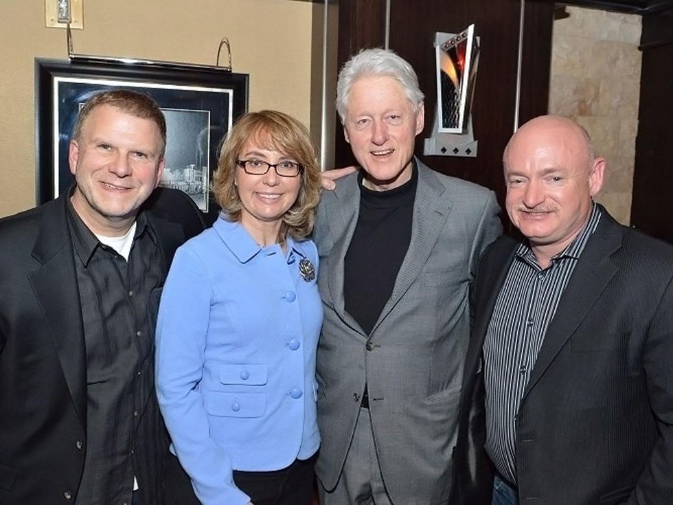 Tilman Fertitta, Gabrielle Giffords, Bill Clinton and Mark Kelly February 2014