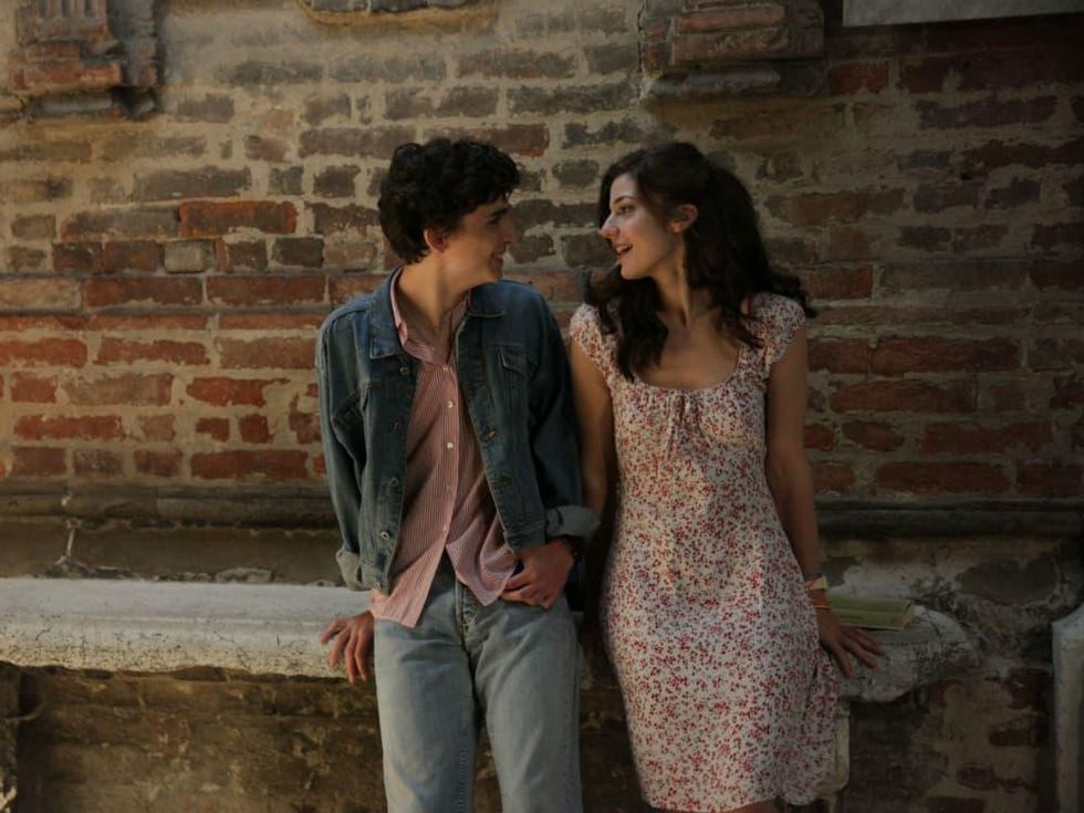 Timoth\u00e9e Chalamet and Esther Garrel in Call Me By Your Name