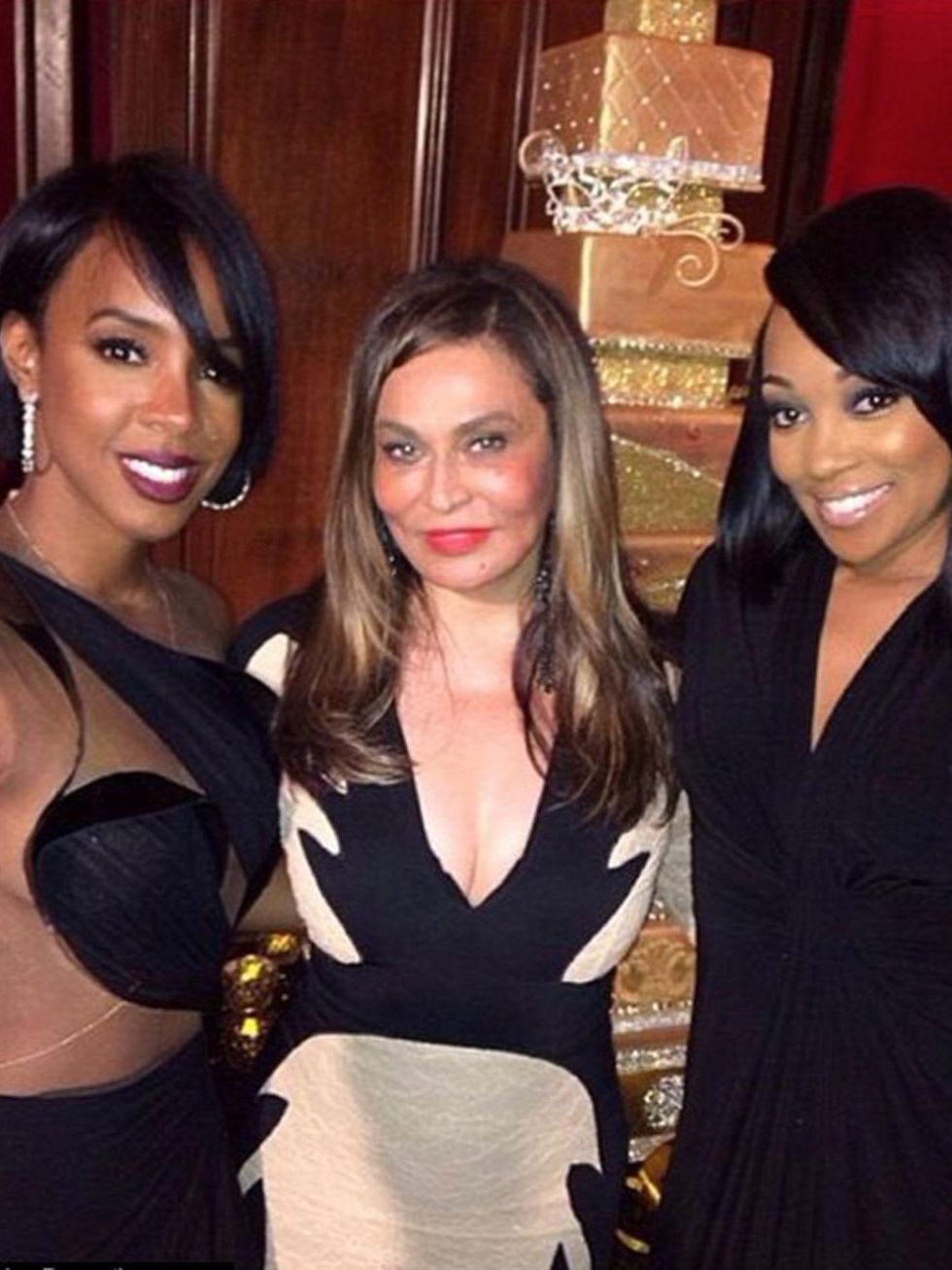 Tina Knowles 60th birthday party in New Orleans January 2014 Destiny's Child star Kelly Rowland, left, and Monica, right