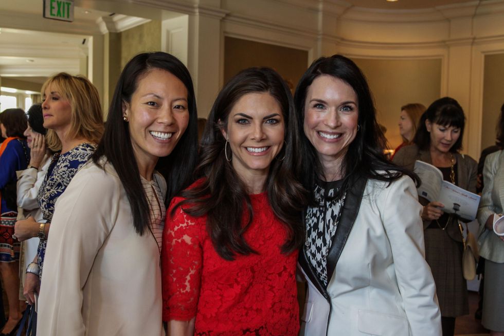 Ting Bresnahan, from left, Monica Blaisdell and Samantha Kennedy at the Huffington Center on Aging luncheon October 2014
