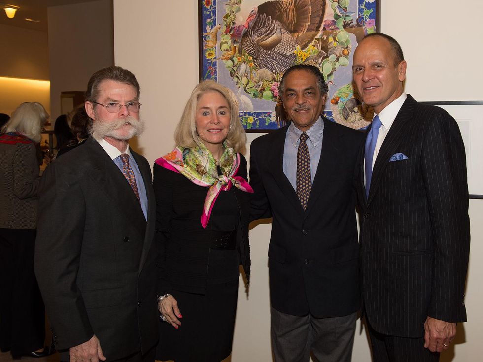 Tio and Janell Kleberg, from left, Kermit Oliver and Robert Chavez at Kermit Oliver at Herm\u00e8s February 2014