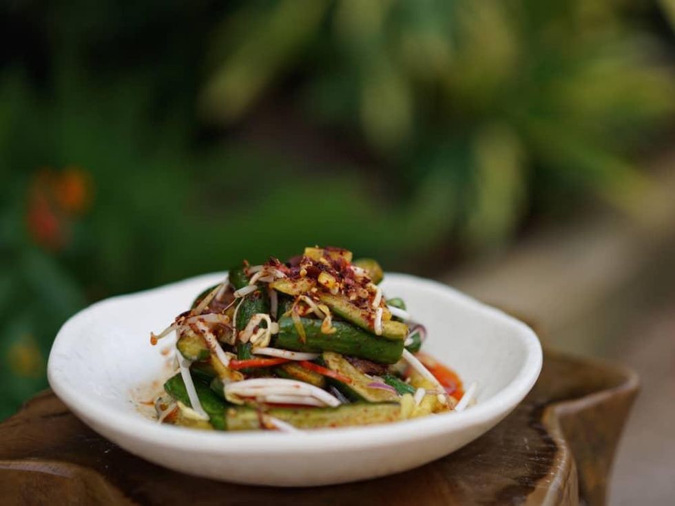 Toasted Coconut marinated cucumber