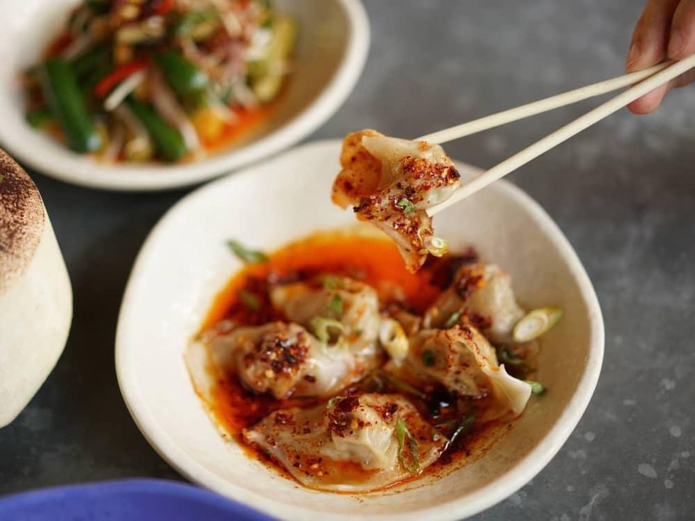 Toasted Coconut Toasted Coconut pork, scallion and ginger dumpling