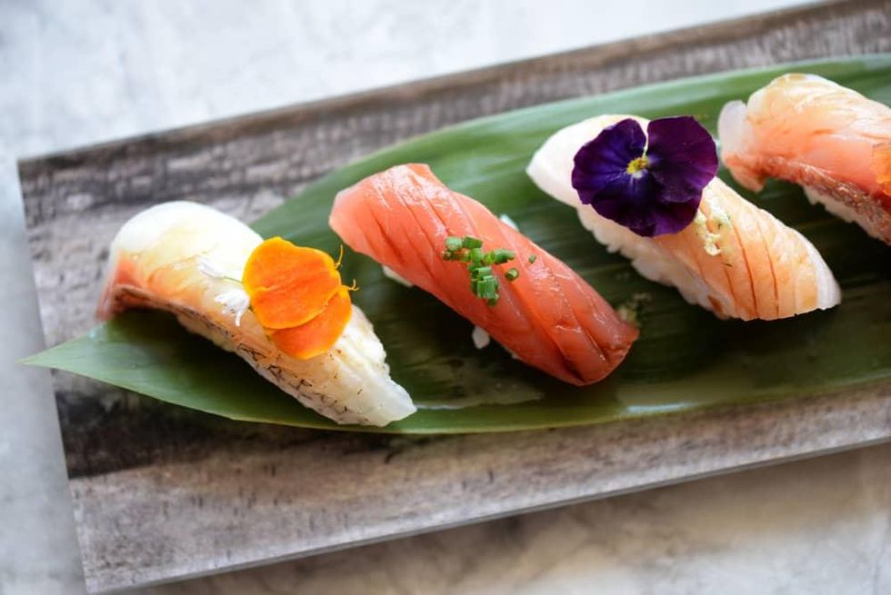 Tobiuo sushi nigiri selection