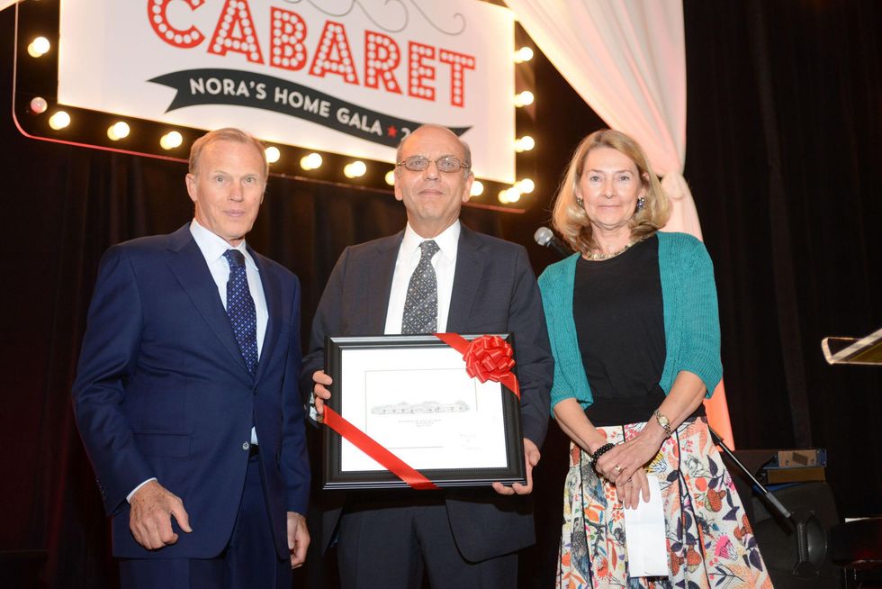 Tom Barbour, from left, Dr. Osama Gaber and Paula Hern at Nora's Home Gala May 2014