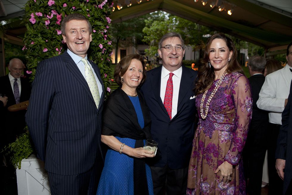 Tom Glanville, from left, Carla Knobloch, Edward Andrews and Liz Glanville at the Bayou Bend Garden Party April 2014