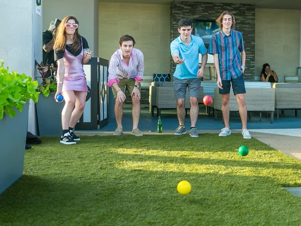 Tom Grant, Connor Grace, Joel Izzedin, Bella Grant at CultureMap Country Club Social