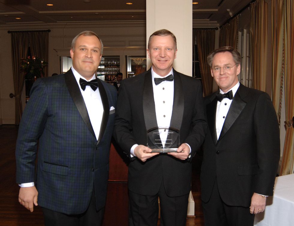 Tom Hetherington, from left, Jeff Brown and Warren Harrisat the UH Law Gala March 2015