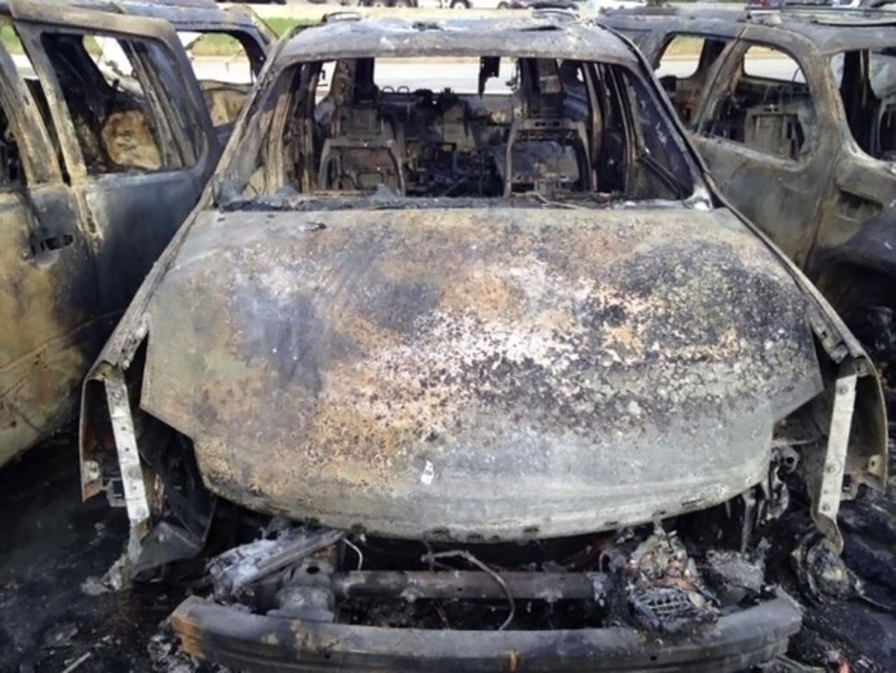 Tom Peacock Cadillac crash and fire May 2014