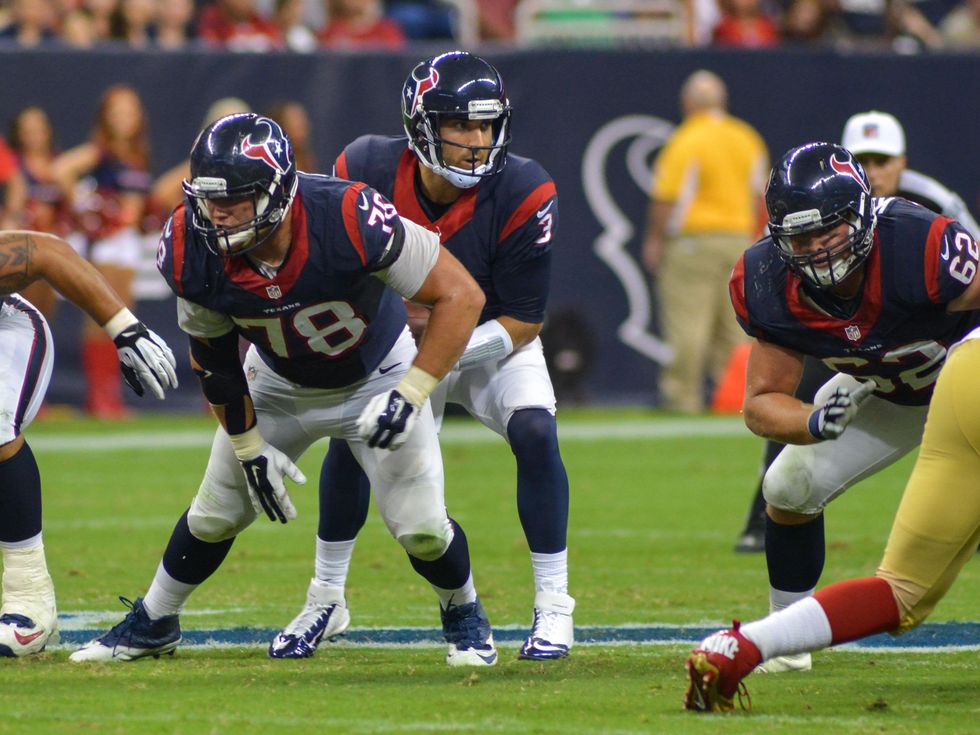 Tom Savage huddle Texans 49ers