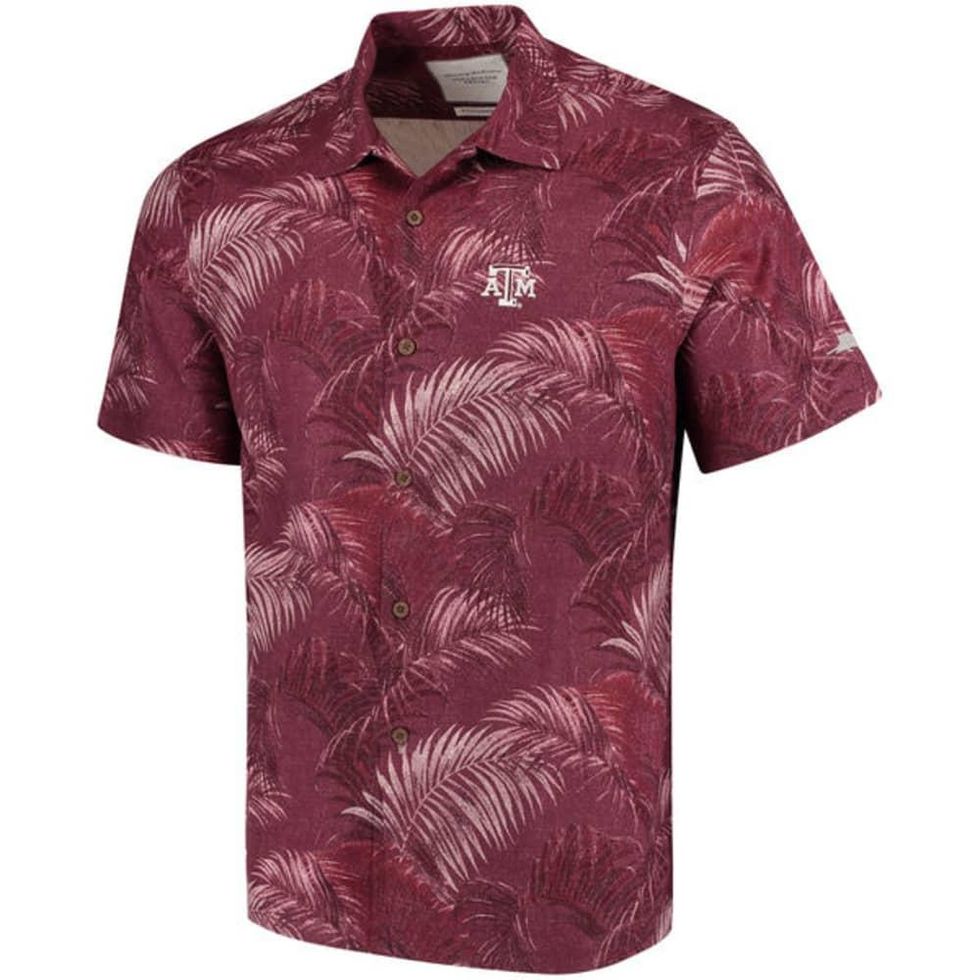 Tommy Bahama Collegiate Series Fez Fronds Camp Shirt Texas A&M