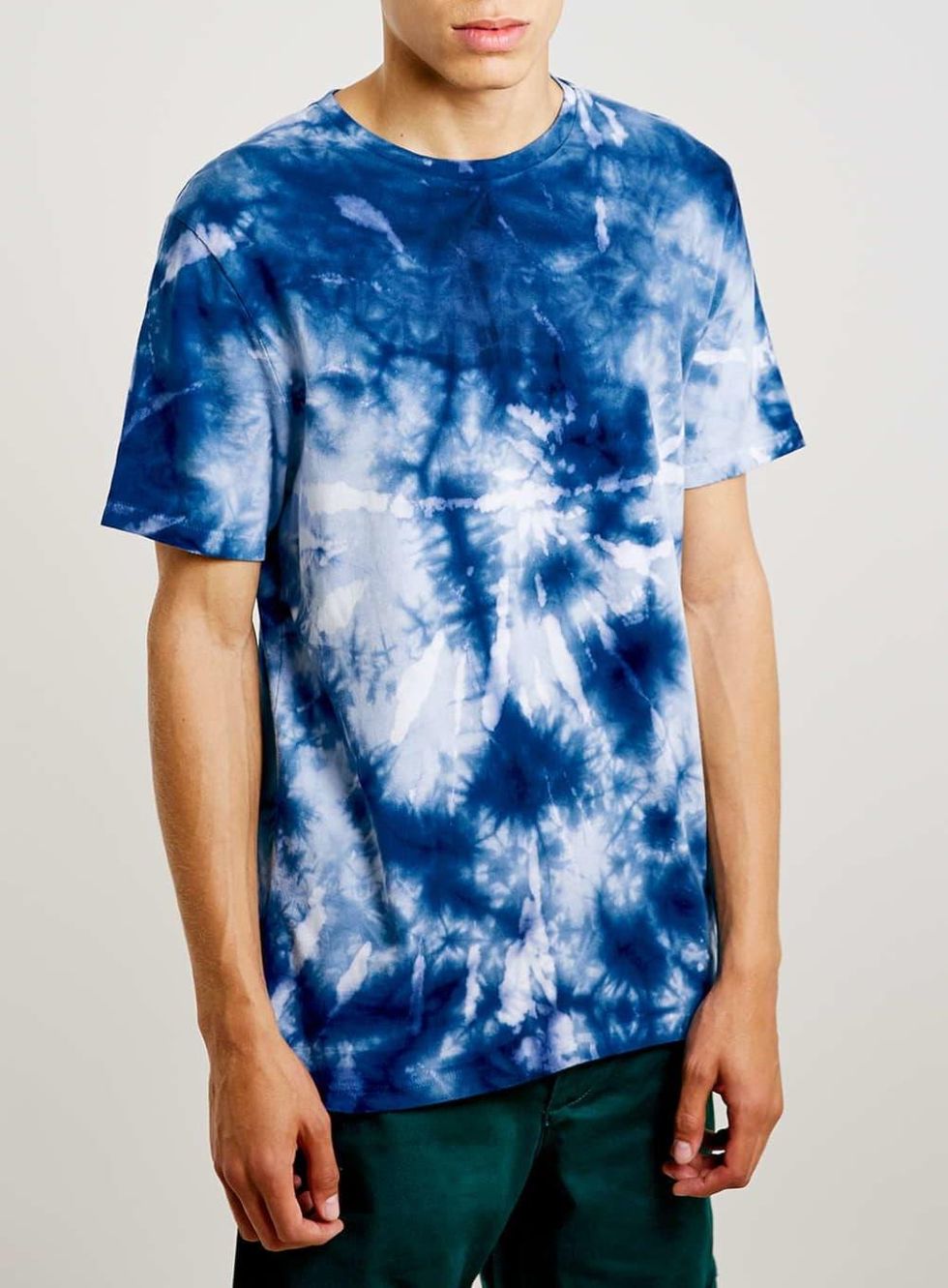 Topman blue tiedye slim fit tee $25