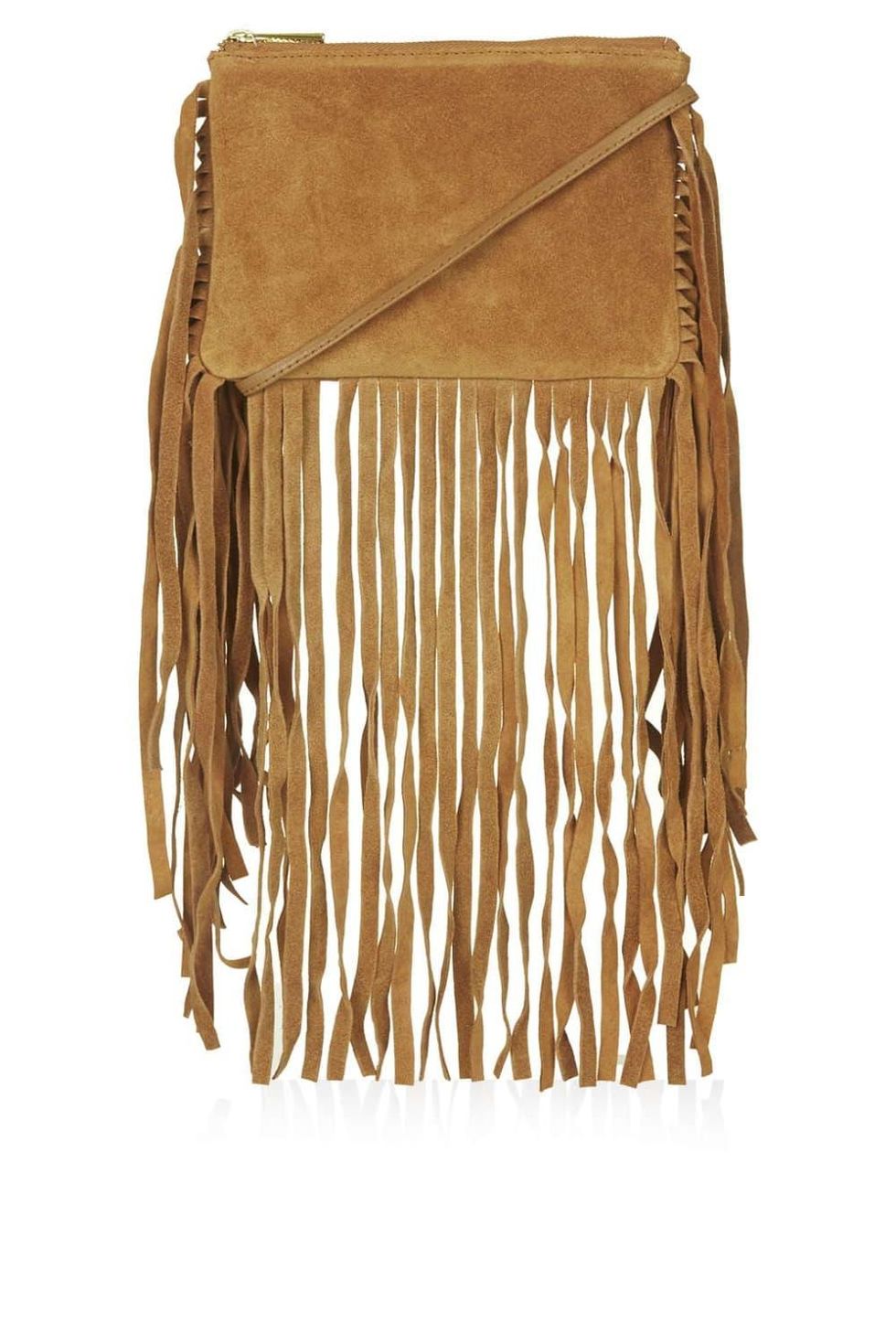 Topshop suede fringe crossbody bag - $52