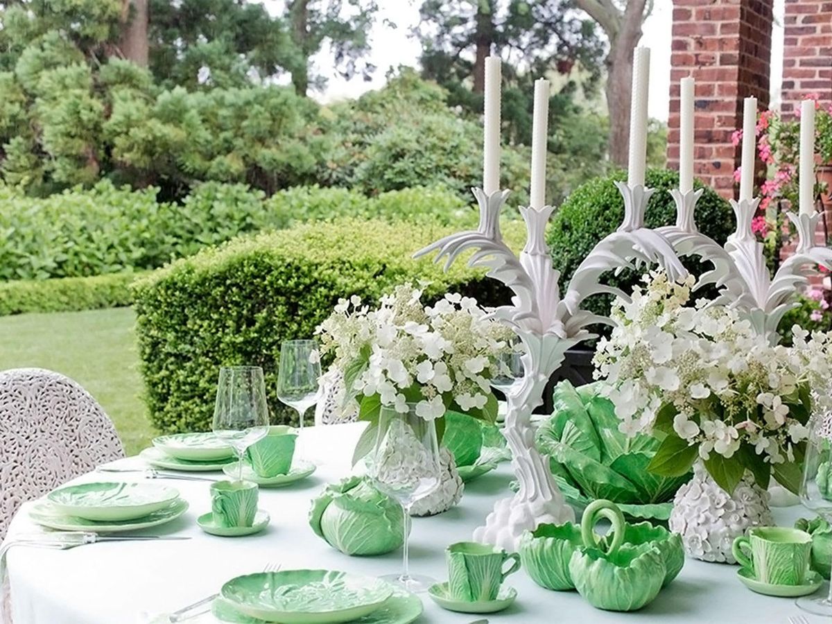 Tory Burch's private collection of the original lettuce- and  cabbage-inspired dinnerware. - CultureMap Houston