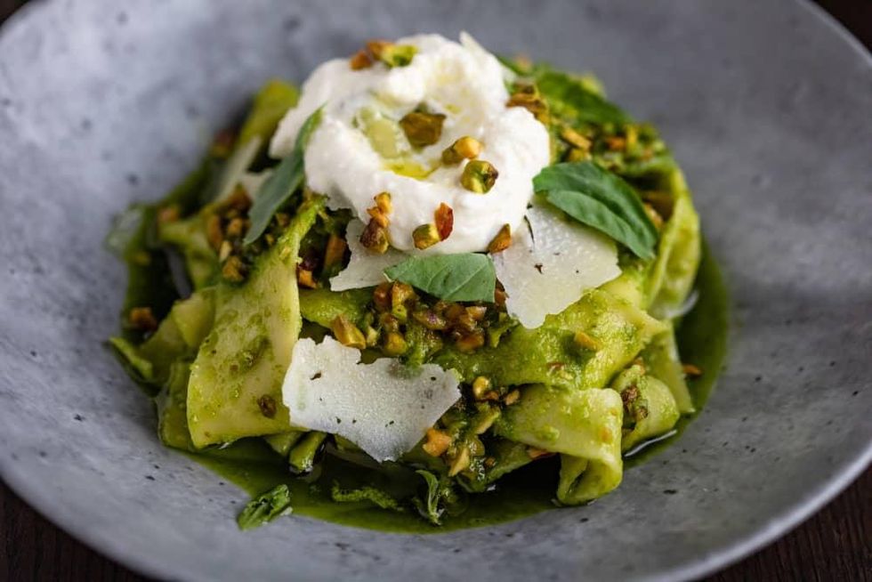 Trattoria Sofia Pappardelle alla Pesto Siciliano