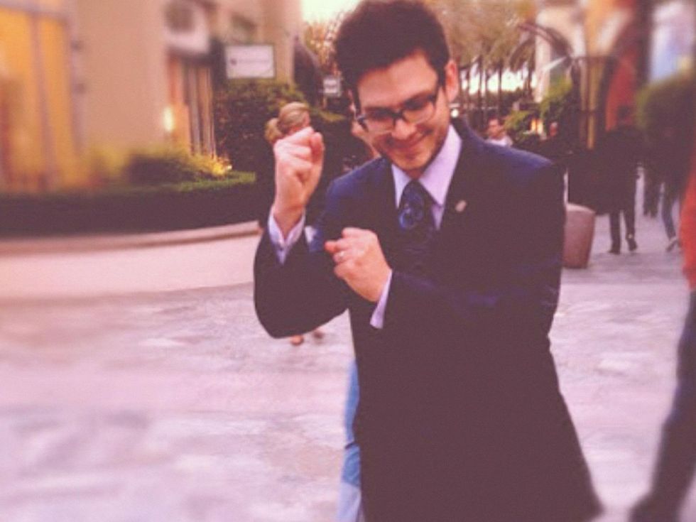 Travis Hinkle dancing to Treadsack Group April 2014