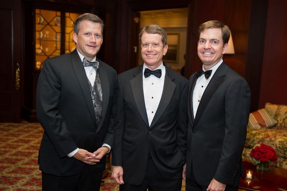 Trey Peacock, from left, Dean R. Gladden and Steve Morse at the Alley Theatre Wild Things Dinner October 2014