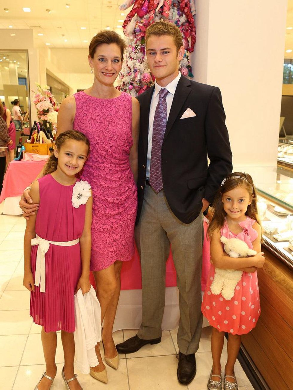 Tricia Georgiou with children Eleni, Alec and Emma at Neiman Marcus' Stiletto Strut