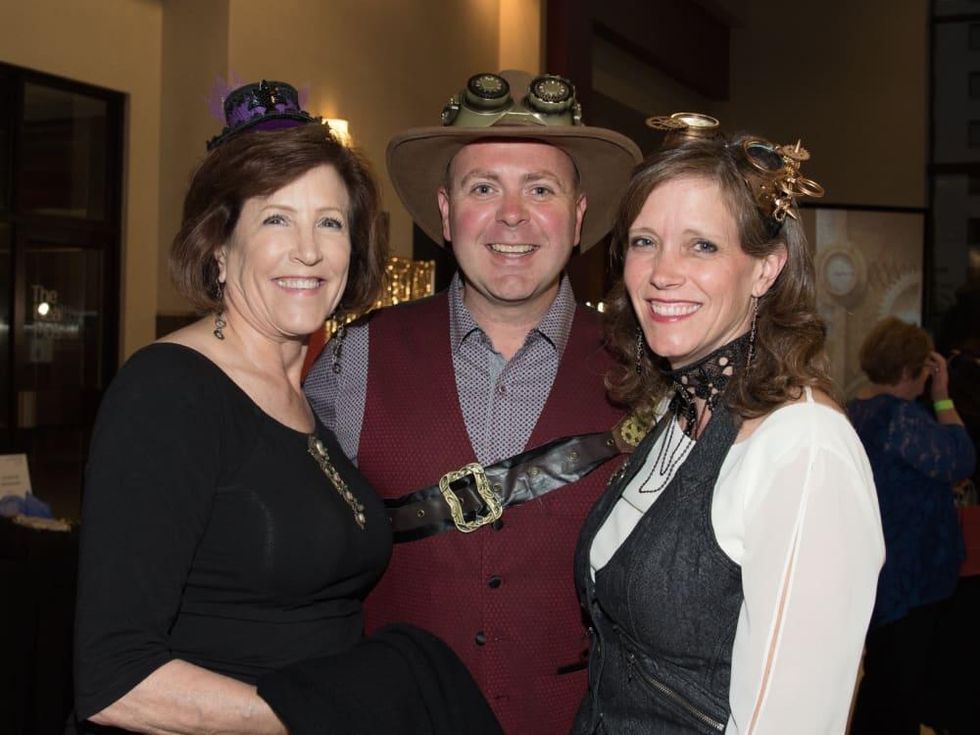 Trudi Hutchings, Ariana Minton, Stephen Minton at Health Museum Steampunk gala