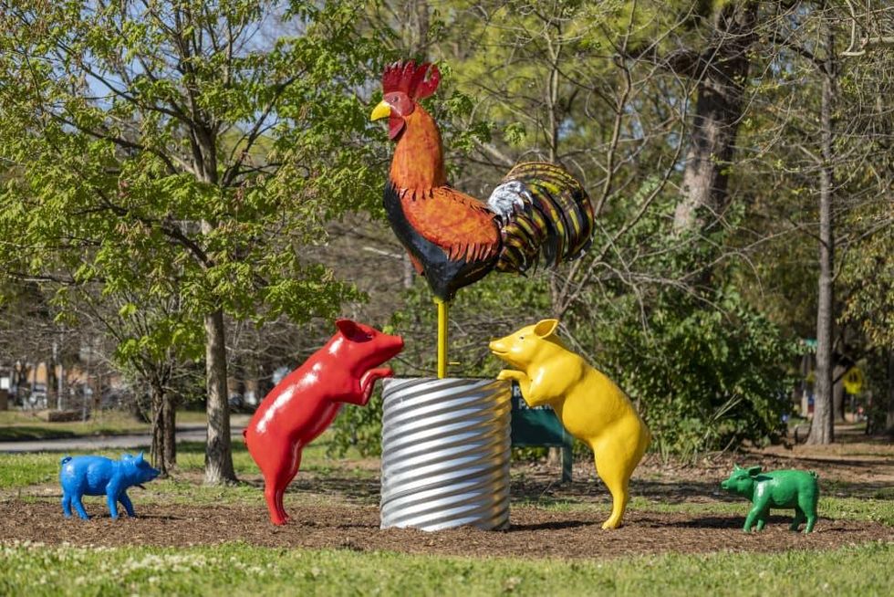 True North Heights sculptures El Gallo Monument Bob Wade