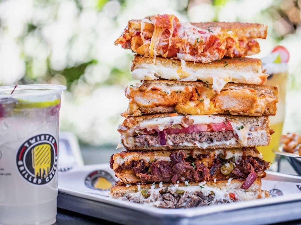 Twisted Grilled Cheese sandwich stack