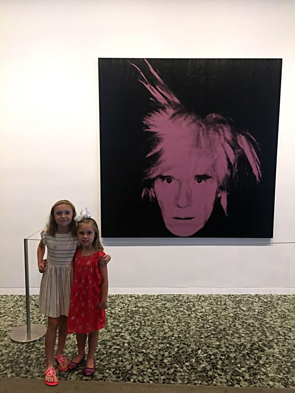 Two little girls at Museum of Fine Art Houston