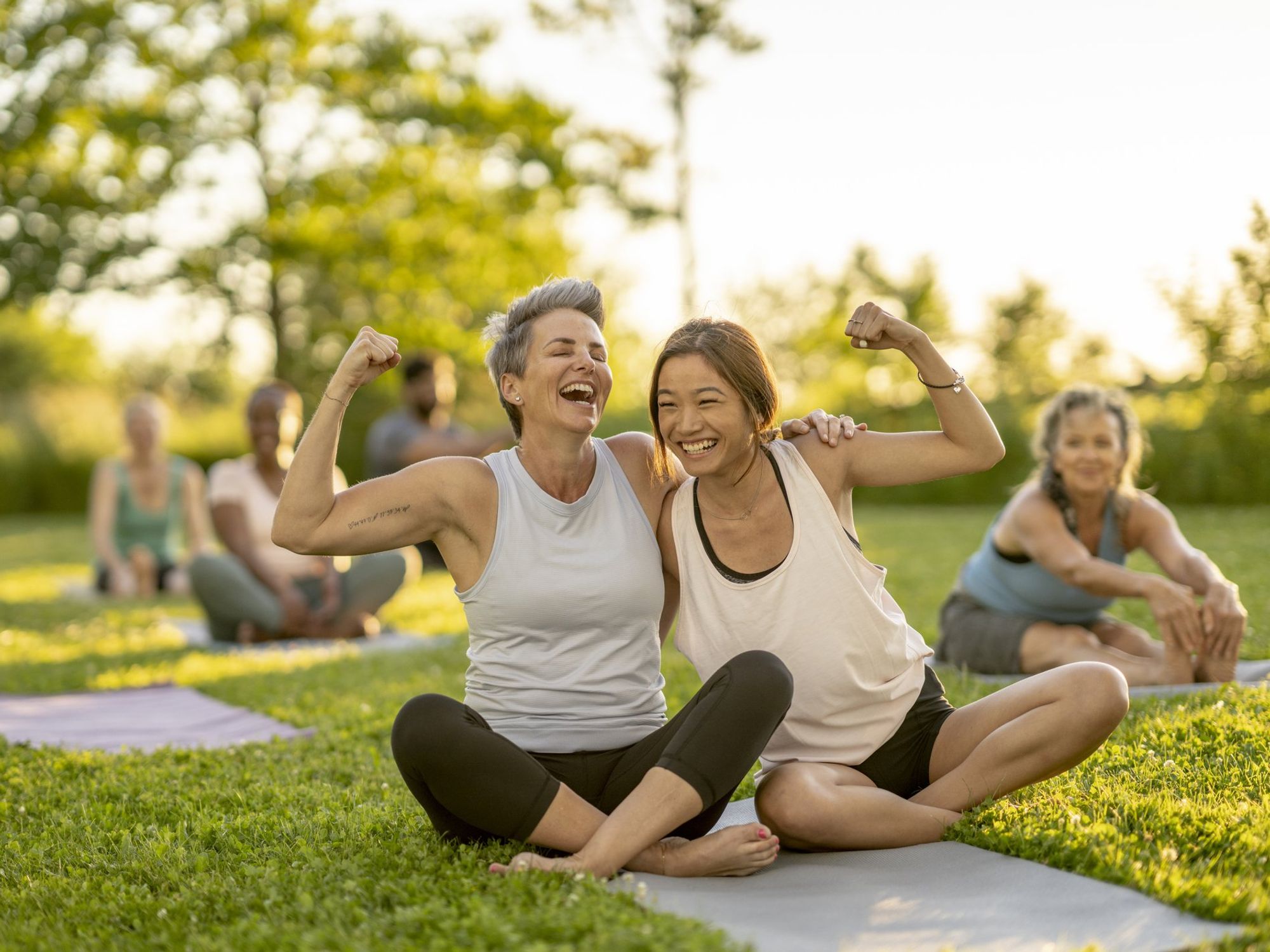 Two women at yoga