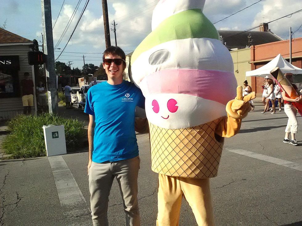 Tyler Rudick, Menchie, frozen yogurt, mascot, White Linen Night