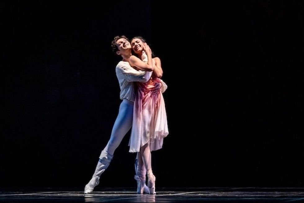 \u200bJasmine Jimison and Angelo Greco in Helgi Tomasson's Romeo & Juliet.