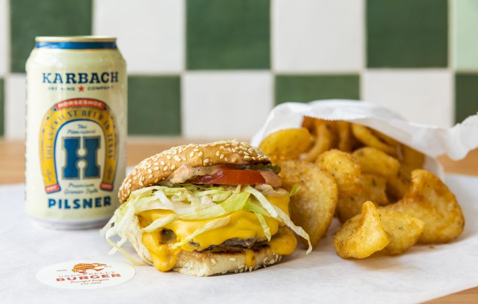 Underbelly burger and fries