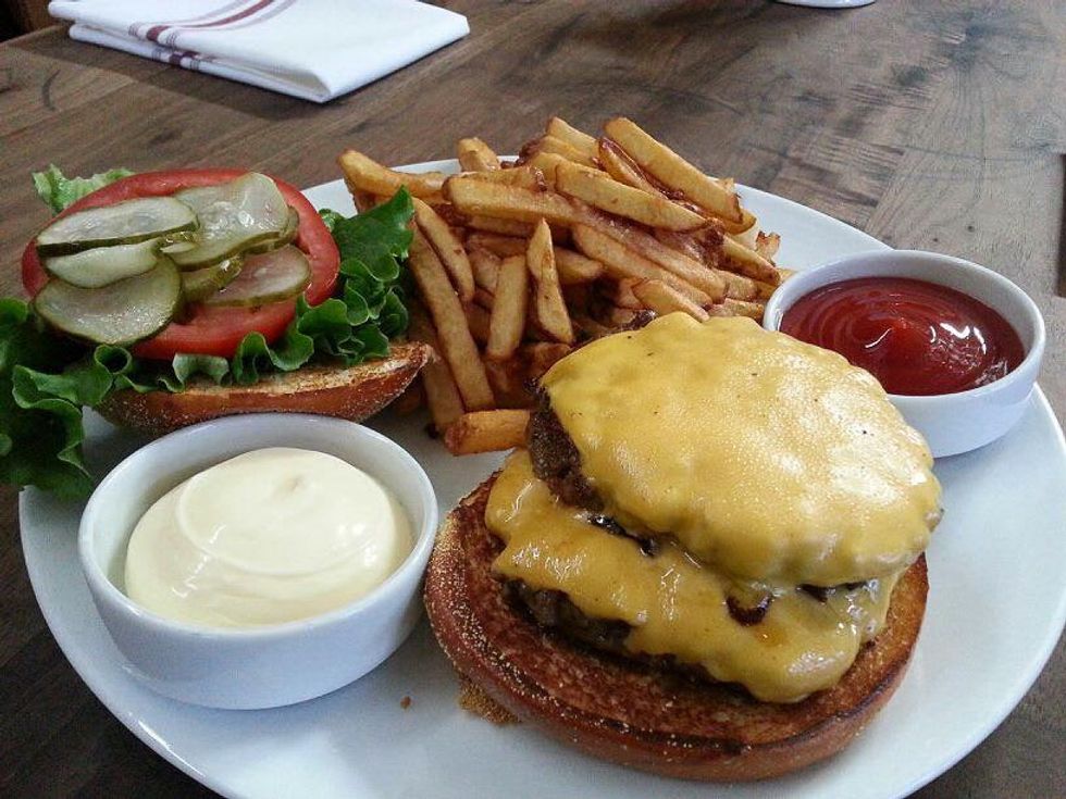 Underbelly UB Double Double hamburger with french fries