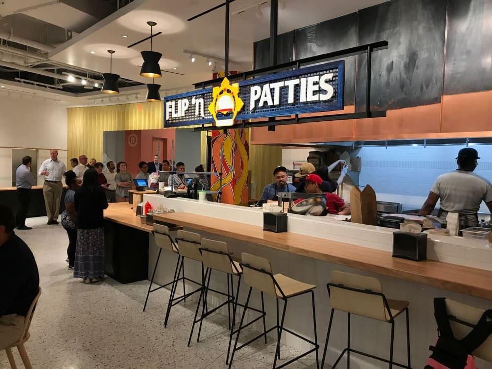 Understory food hall Flip n Patties stand