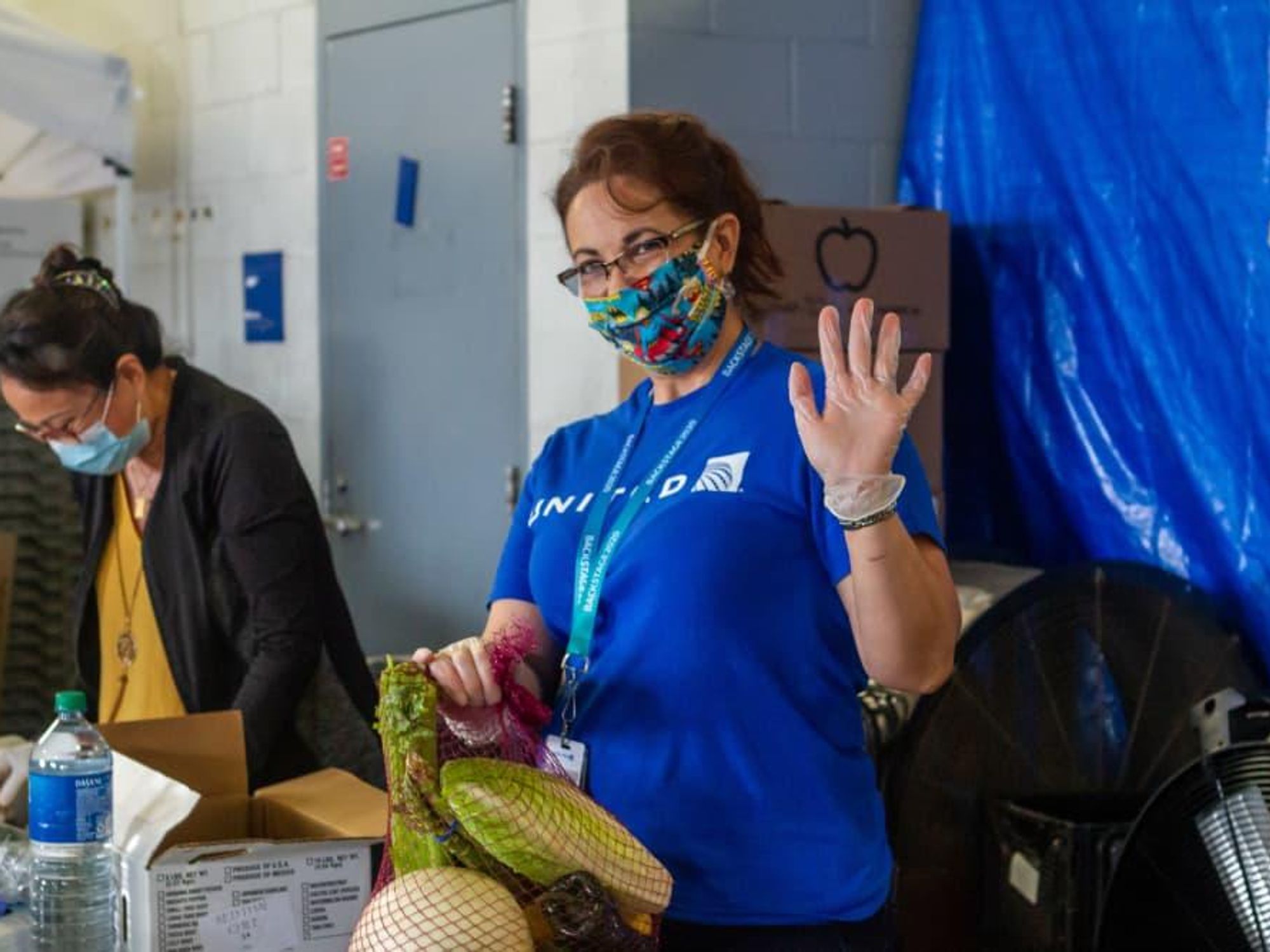 United Airlines Houston Food Bank cargo workers