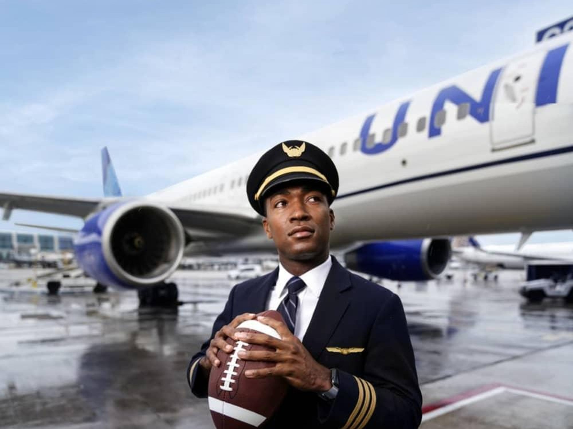 United Airlines pilot football