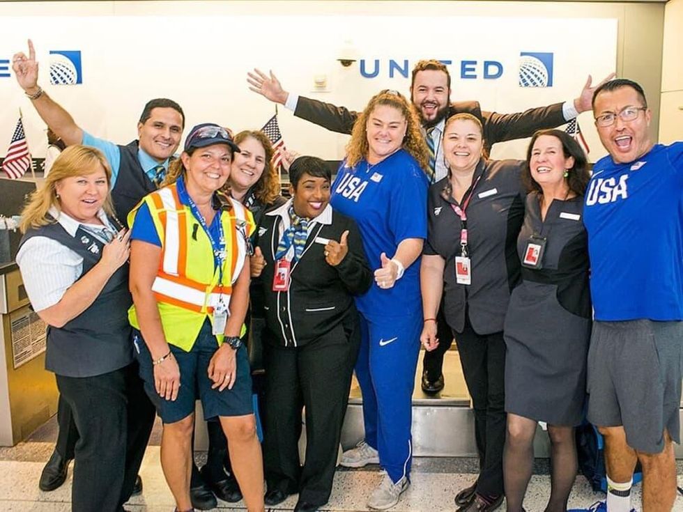 United Airlines sendoff for Olympic athletes to Rio