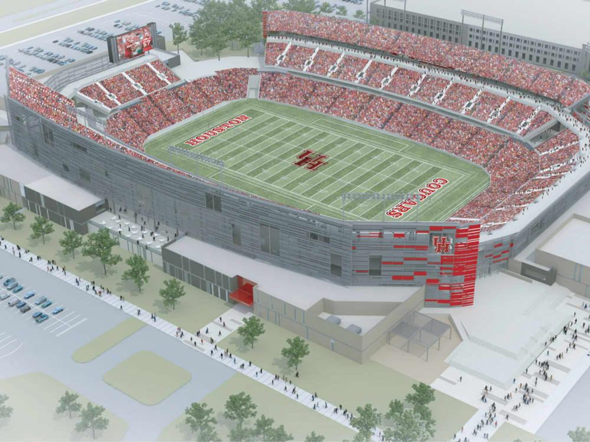 University of Houston new stadium rendering
