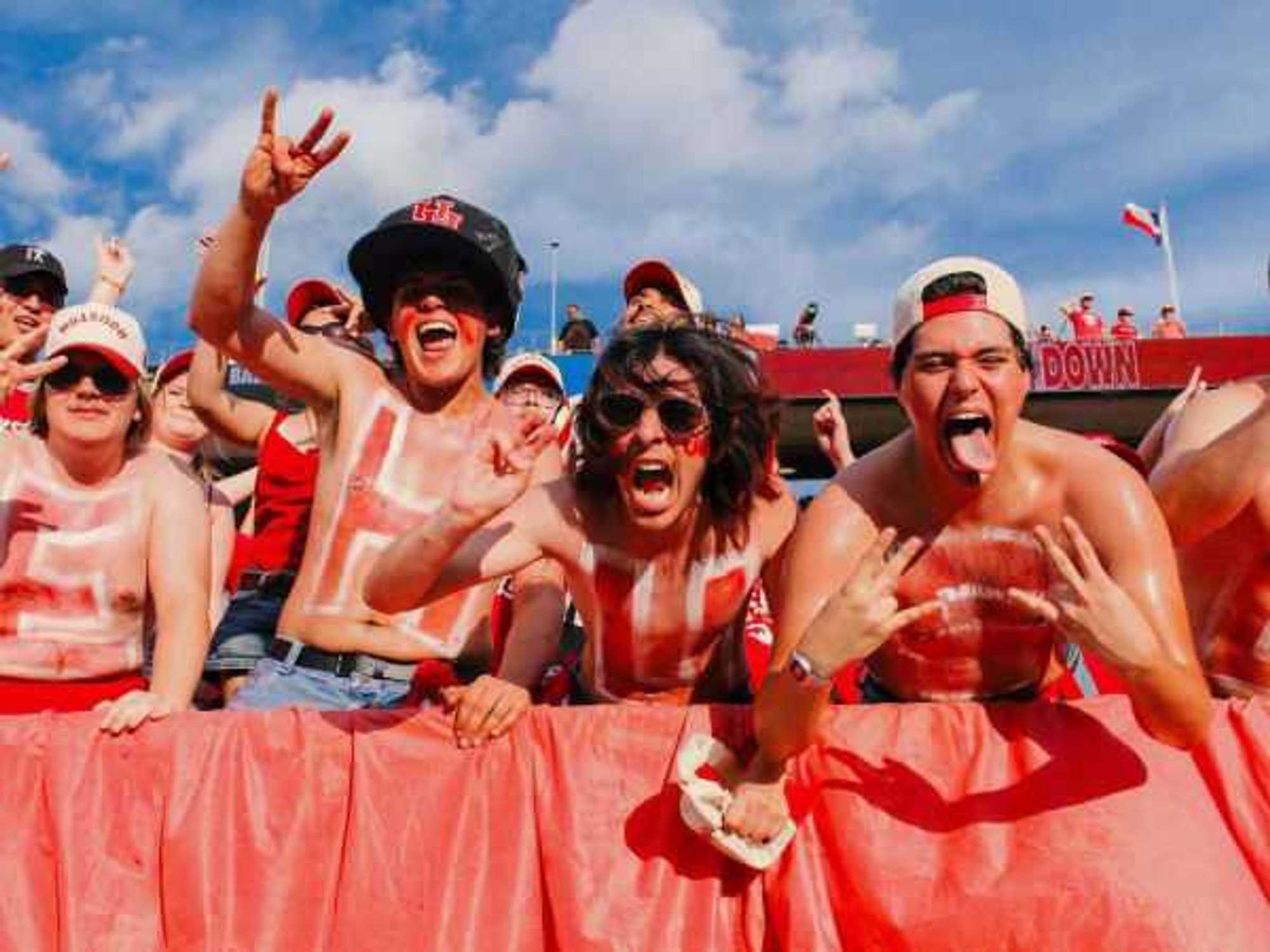 University of Houston students at a football game