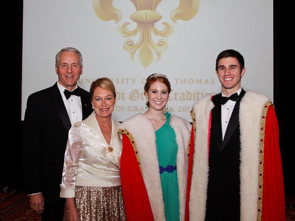 University of St. Thomas Mardi Gras Gala, February 2013, Dr. Robert Ivany, Marianne Ivany, Chloe Jester, Barrett Lauer