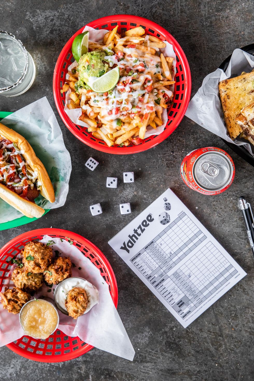 Upside Pub food spread