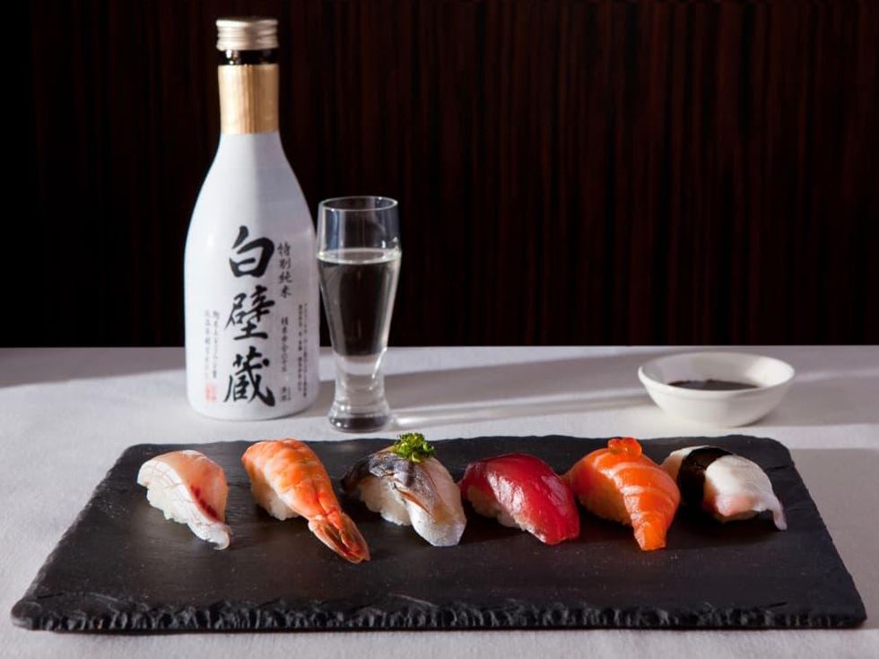 Uptown sushi nigiri and sake