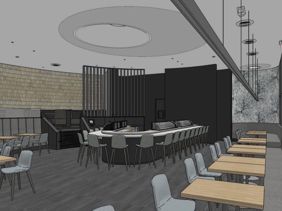 Uptown Sushi renovation rendering