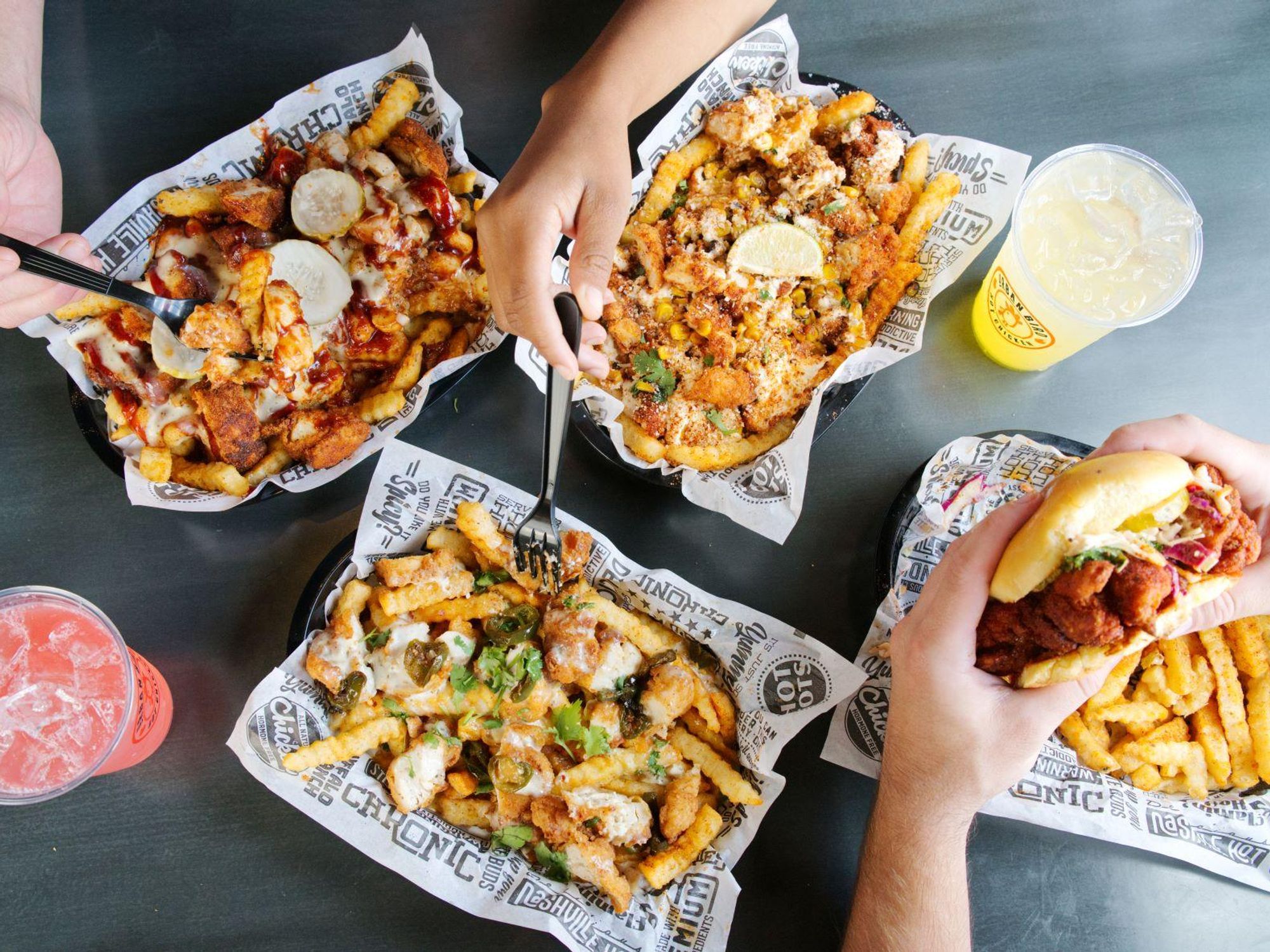 Urban Bird Hot Chicken food spread