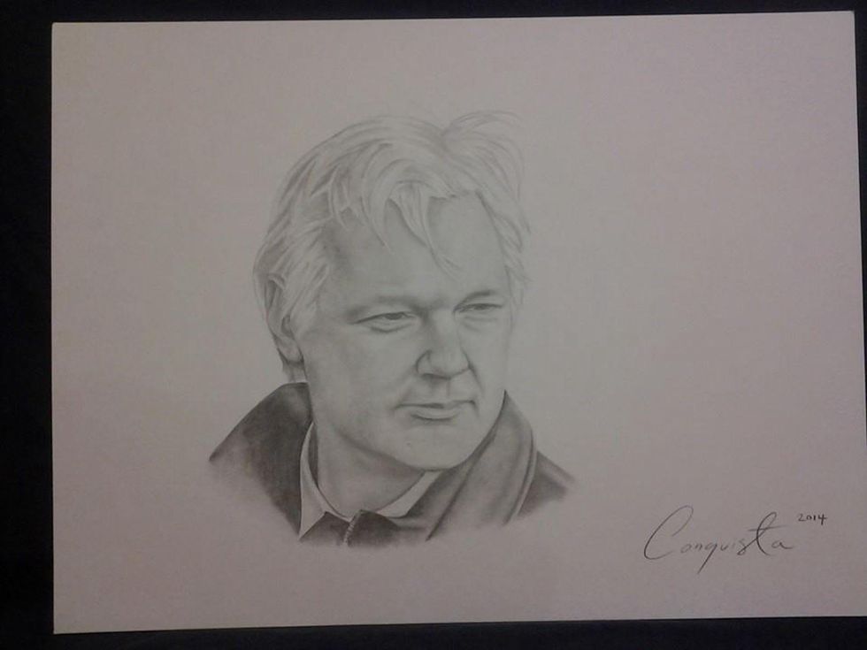 Uriel Landeros, Julian Assange, Chess Master, from the Prison Series, 2014