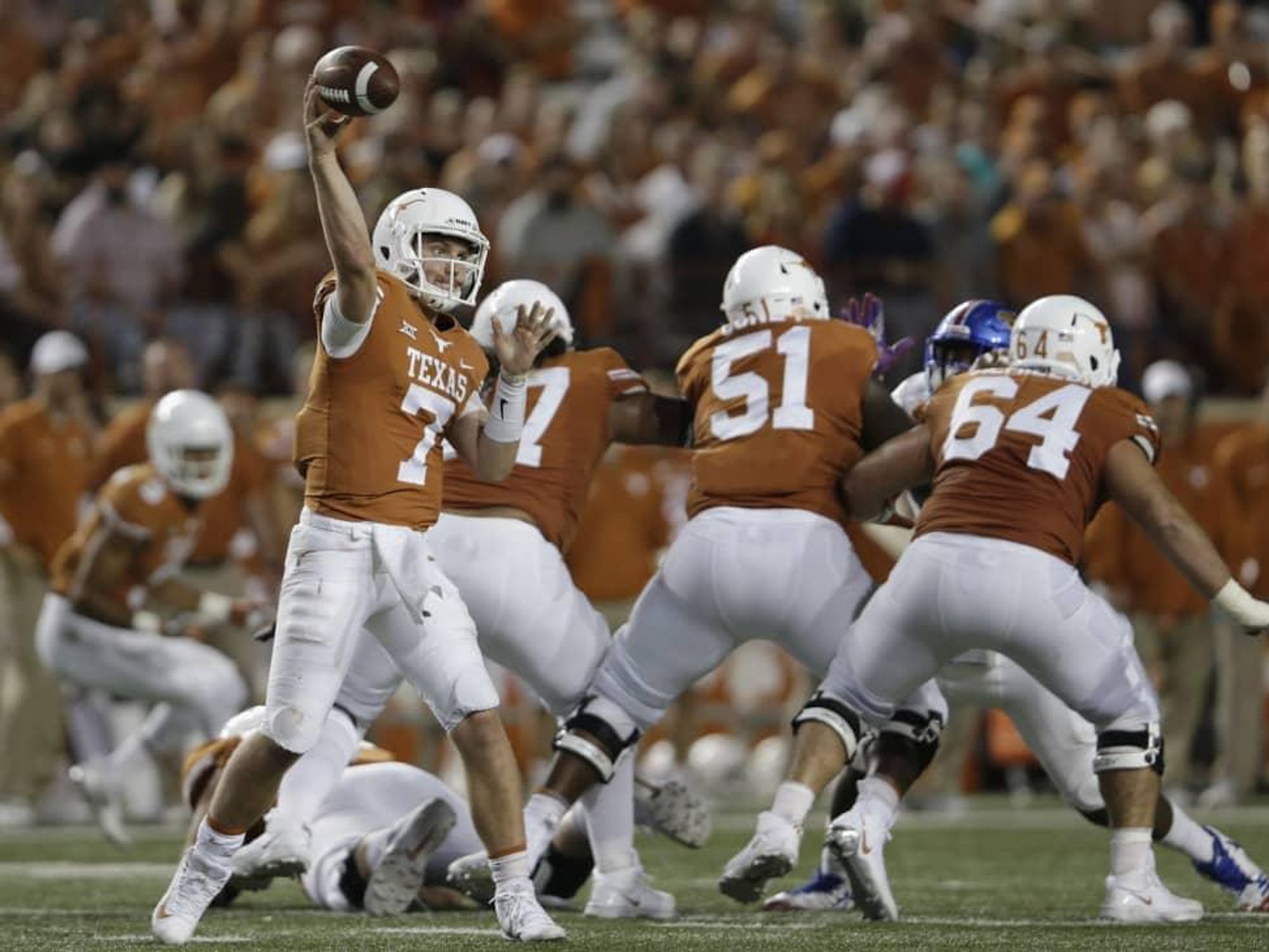 UT football Shane Buechele against Kansas