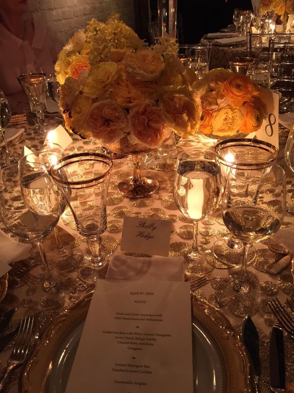 Van Cleef & Arpels party, April 2016, table setting